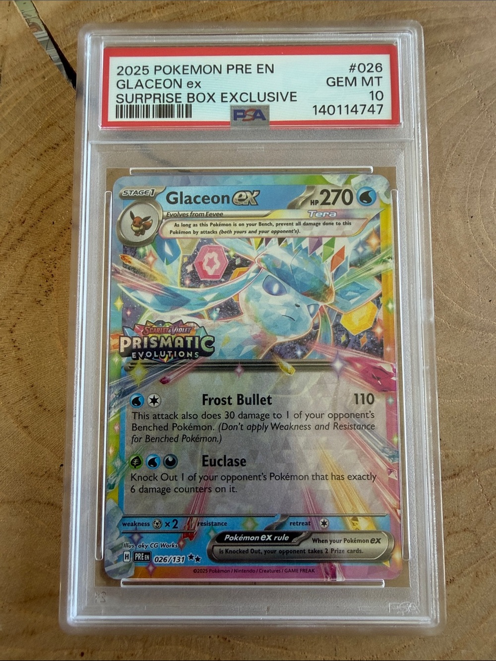 PSA 10 Glaceon Ex 026 from Prismatic Evolution